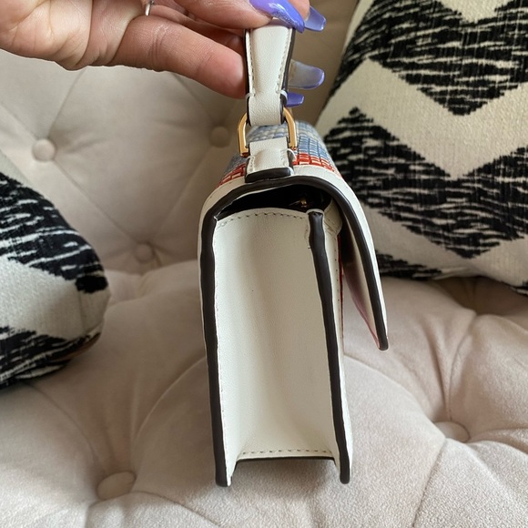 Tory Burch Emerson Woven Min Top Handle Satchel Bag New Cream Bright Samba - Picture 11 of 15